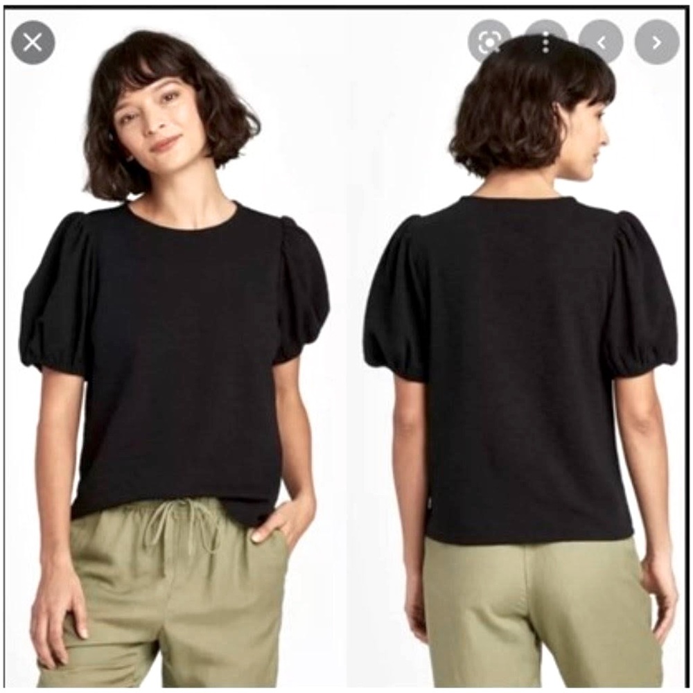 NWT a new day black pug sleeve top